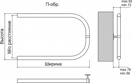 Эконом П-обр AISI 32х2 500х500 Полотенцесушитель  TERMINUS Благовещенск - фото 3