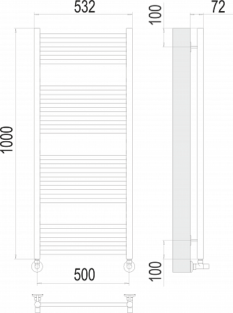 Аврора П20 500х1000 Полотенцесушитель  TERMINUS Благовещенск - фото 3