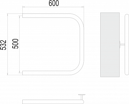 П-обр AISI 32х2 500х600 Полотенцесушитель  TERMINUS Благовещенск - фото 3