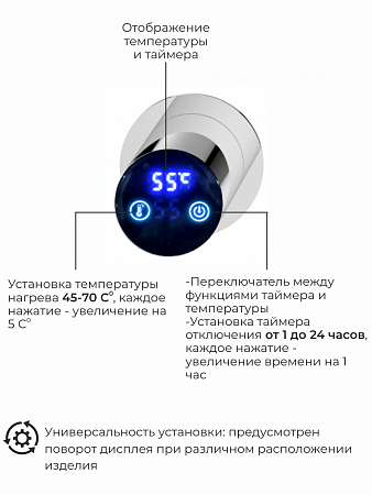 Рондо П2 350х760 электро Полотенцесушитель TERMINUS Нержавеющая сталь Благовещенск - фото 5