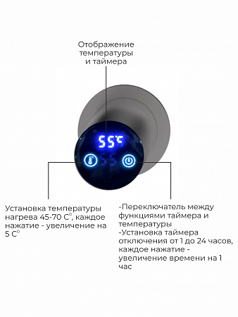 Аккорд П5 500х800 электро Полотенцесушитель TERMINUS Оружейная сталь Благовещенск - фото 4